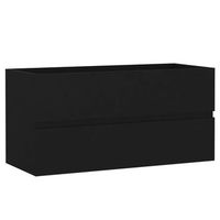 armario para lavabo madera contrachapada negro 90x385x45 cm vidaxl