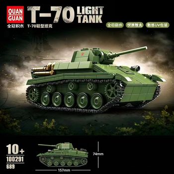 100291 T-70 Vehículo Blindado Ligero, Bloques de Construcción, 689 Piezas, Kit de Modelo para Armar, Artículo Coleccionable, Adorno Decorativo