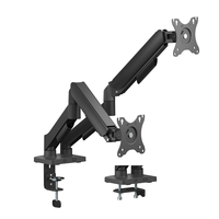 aisens soporte de mesa eco contrapeso giratorio e inclinable para monitor tv 9kg 3 pivotes 2 brazos de 17 32 negro