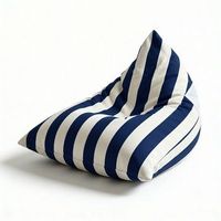 aiire puff exterior jardin con relleno incluido - tejido olefina premium desenfundable y lavable - sofa exterior para playa terraza o piscina - bean bag chair ligero azul 75x65x55 cm