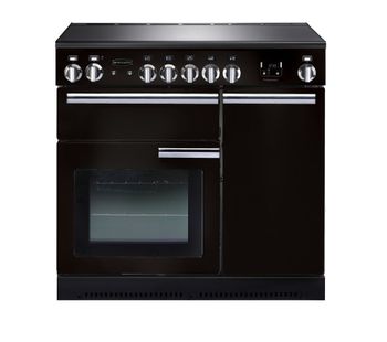 RANGEMASTER Professional 90 Electric Induction Range Cooker - Black & Chrome, Black