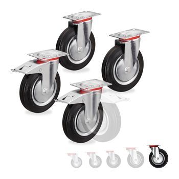 Ruedas Potentes, 4 Piezas - Red/black/silver - 18.5x42x26.5cm