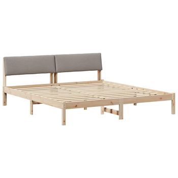 Estructura De Cama Con Cabecera Marrón Y Taupe 180 X 200 Cm Vidaxl