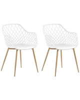 conjunto de 2 sillas de comedor  blanco