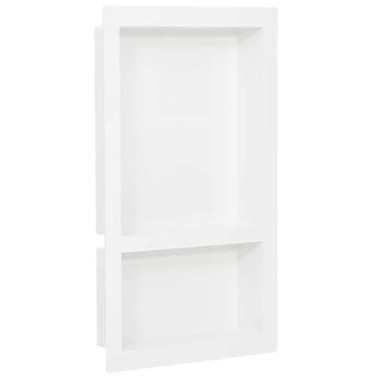 Hornacina De Ducha 2 Compartimentos Blanco Brillo 41x51x10 Cm Vidaxl