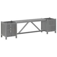 banco de jardin  banco de exterior  silla de jardin con 2 jardineras madera de acacia gris 150 cm