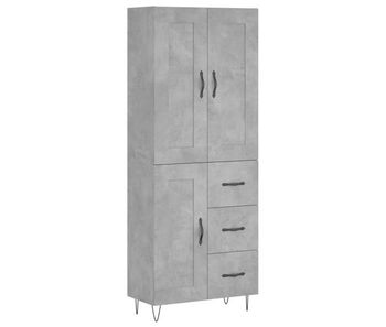 Aparador alto - mueble de almacenamiento madera contrachapada gris hormigón 69,5x34x180 cm es981
