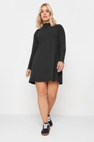 yours tunica negra manga larga con bordes ondulados mujer curvy y tallas grandes yours