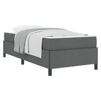 cama individual  cama para adulto  cama tipo box spring gris oscuro 80 x 200 cm tela