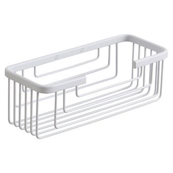 Portaobjetos Rectangular De Ducha Rectangular De Alambre De Acero Inoxidable Blanco
