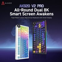 teclado mecanico ajazz ak820 v2v2pro de 82 teclas intercambiables en caliente tri-modo cableadobluetooth24g con pantalla y tasa de sondeo de 8k