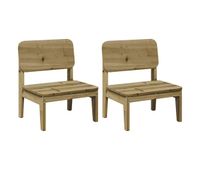 vidaxl sillas de jardin 2 uds 60x525x72 cm madera de pino impregnada