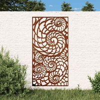 adorno de pared de jardin acero corten diseno conchas 105x55 cm cfw39596