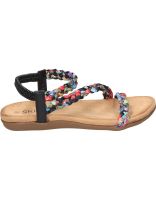 sandalias planas para mujer skydiva sobrao negro y multicolor 36