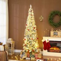 arbol de navidad de plastico metal homcom o70x210 cm verde