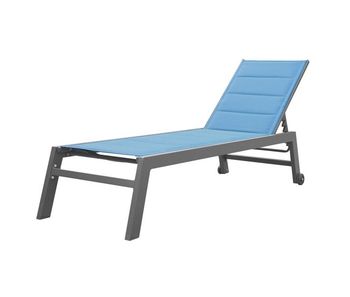 Tumbona barbados de textileno gris-azul - aluminio antracita