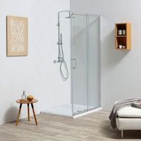 pared para ducha extensible cm 80-90 en cristal 4 mm  leo