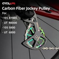 juego de ruedas de polea de fibra de carbono con rodamientos ceramicos para bicicleta cyclami guia de desviador trasero para shimano ut 105 5800 6800 ultegra