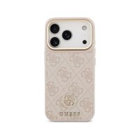 guess funda para iphone 17 pro  carcasa de polipiel rosa con logo 4g strass diseno elegante y ajuste preciso