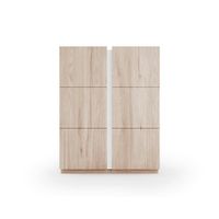 zapatero melamina roble claro detalle blanco 122x95x35 cm