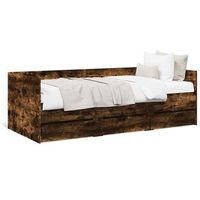 sofa cama  sofa convertible con cajones sin colchon roble ahumado 90x190 cm