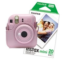 fujifilm instax mini 12 camara instantanea rosa  pack funda  20 hojas de papel fotografico