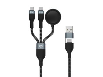 Conceptronic ETTA08B15 cable USB USB 2.0 1,5 m USB A 2 x USB C Negro