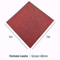 loseta de caucho roja 1x1mx40mm 8ud densidad premium resistente uso deportivo - pavimentos arquiservi