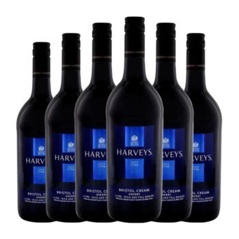 Harvey's Vino Generoso Bristol Cream Jerez-xérès-sherry Botella Medium 50 Cl 17.5% Vol. (pack De 6 Unidades)