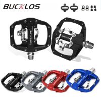 pedales bucklos para bicicleta de montana pedales planos con rodamientos de doble funcion para sistema spd pedales de aleacion de aluminio para bicicleta de montana