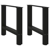 vidaxl patas para mesa de centro negras 2 unidades 50 x 42-43 cm acero