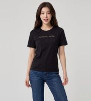 michael kors para mujer mt6524y97j camiseta classic mk stud negro m casual manga corta algodon organico