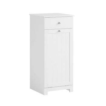 Cesto para ropa sucia con un cajón mdf blanco