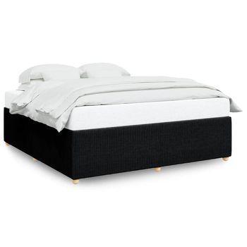 Cama Sin Colchón Tela Negro 180x200 Cm Vidaxl