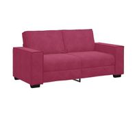 sofa de 2 plazas - sofa de salon - sofa moderno de terciopelo rojo tinto 140 cm