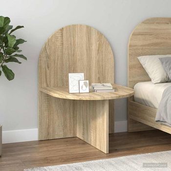 Mesita De Noche - Mueble Para Dormitorio - Madera De Ingeniería - Roble Sonoma (48x49x65cm)