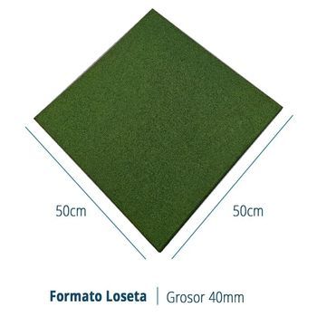Loseta De Caucho Verde 50x50cmx40mm (12ud) Densidad Premium, Resistente. Uso Deportivo - Pavimentos Arquiservi®