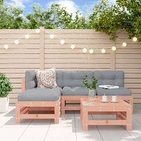 conjunto de sofas de jardin 5 uds  mueble jardin mesa y sillas madera maciza de abeto douglas cfw617307
