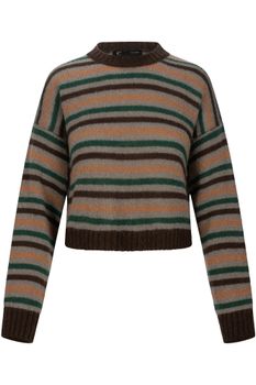 jersey de cuello redondo a rayas multiline