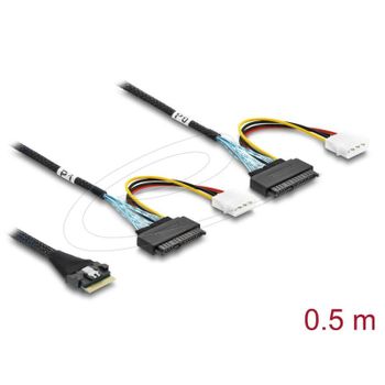 Cable DeLOCK 82296 Slim SAS SFF-8654 8i a 2 x U.2 SFF-8639 0.5 m