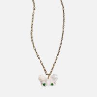 notte baby farfalla glow mother of pearl gold tone necklace