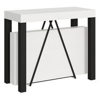 consola extensible 90x40196 cm tiris small fresno blanco estructura antracita