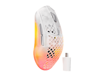 Ratón gaming - SteelSeries Aerox 3 Wireless Gen 2, Inalámbrico, 26000 dpi, 4K Fast, Sensor TrueMove 26K, Ultraligero, Fantasma