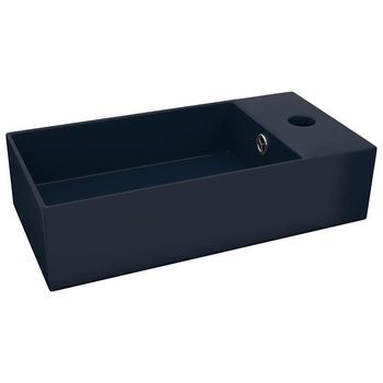 Lavabo De Baño Moderno | Lavabo Con Rebosadero Cerámica Azul Oscuro