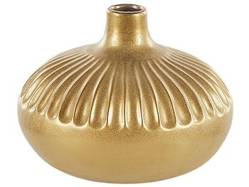 Jarrón decorativo de gres dorado h20