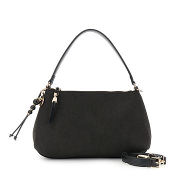 bolso saco de microfibra efecto ante con acabados efecto piel black taglia unica