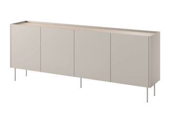 Cómoda de 4 puertas con pie de metal 220x85 cm