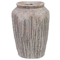 jarron envejecido de resina marron 25x25x36 cm