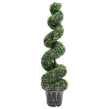 Planta Espiral De Boj Artificial Con Macetero Verde 117 Cm Vidaxl