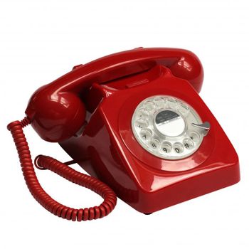 GPO 746 Rotary Teléfono Fijo Retro Rojo